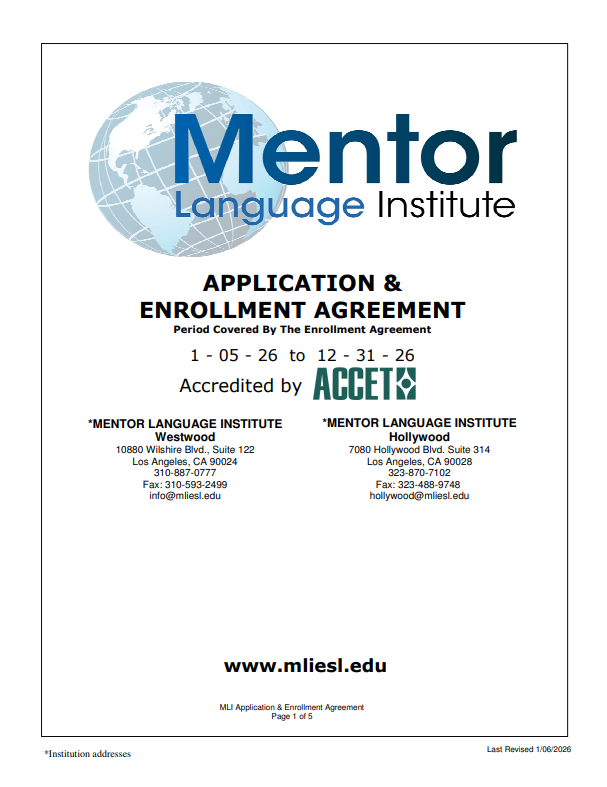 2026 Application and Enrollment Agreement